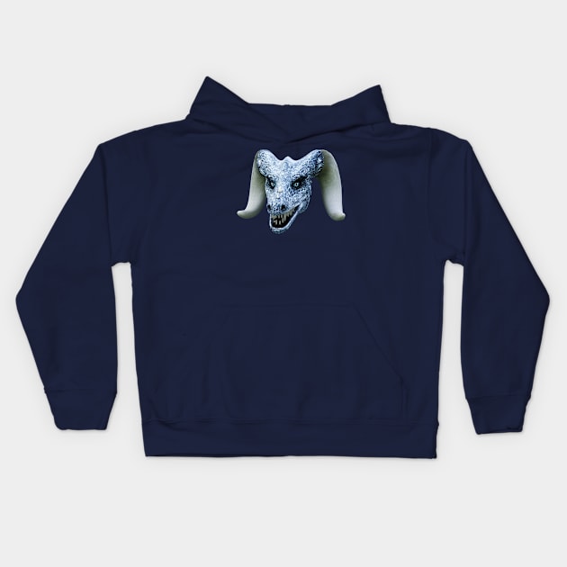 Horned Ice Dragon Head Kids Hoodie by 2HivelysArt